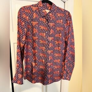 J Crew Tiger Print Button-Up Shirt